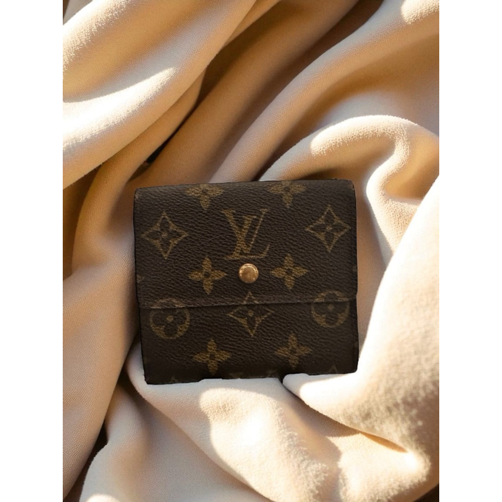 Louis Vuitton Monogram Brown & Tan Double Snap Wallet